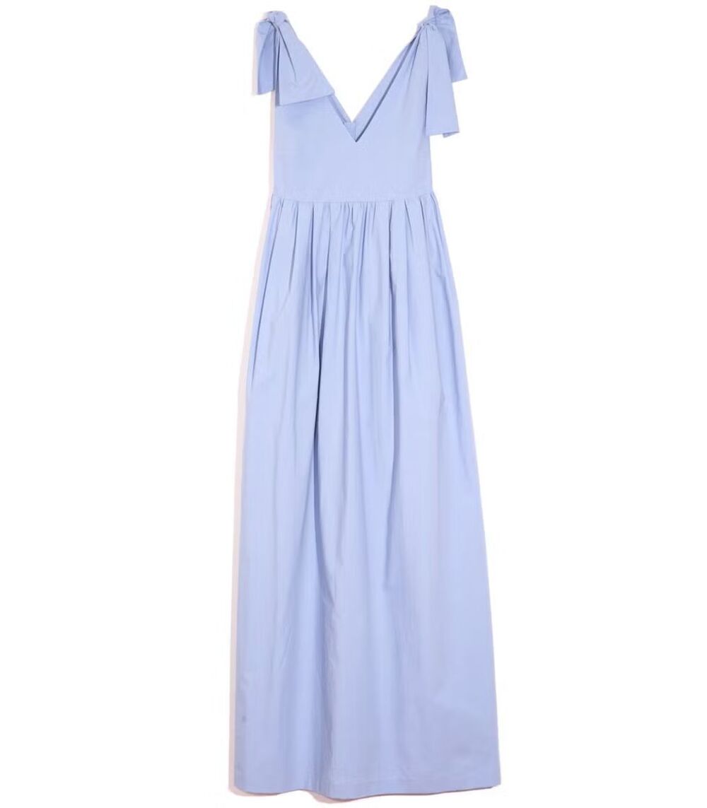 Odeeh Sleeveless Tie Shoulder Dress Blue Maxi Dress Size 38 / US 8 NWT $695